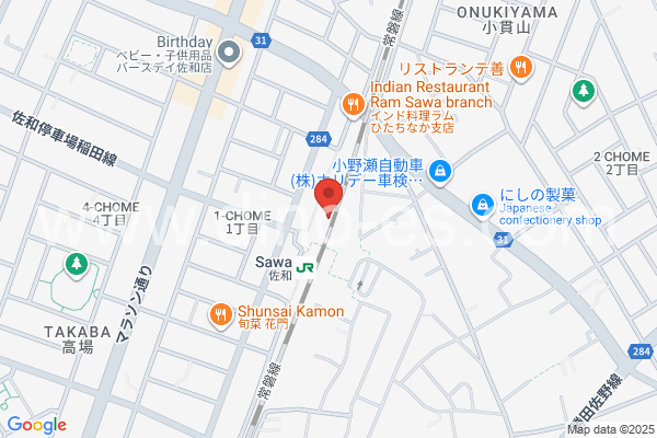 佐和メンズエステの地図です。map of Sawa station where spa and massage salons are located