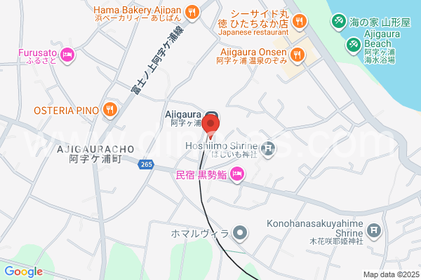 阿字ヶ浦メンズエステの地図です。map of Ajigaura station where spa and massage salons are located