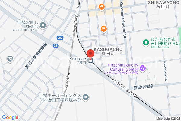日工前メンズエステの地図です。map of Nikkōmae station where spa and massage salons are located