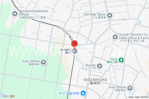 磯崎メンズエステの地図です。map of Isozaki station where spa and massage salons are located