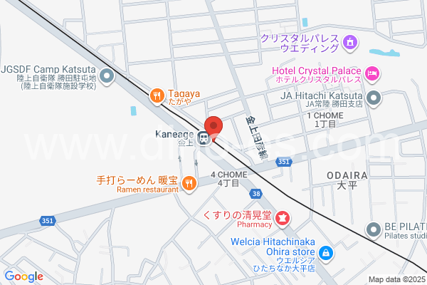 金上メンズエステの地図です。map of Kaneage station where spa and massage salons are located