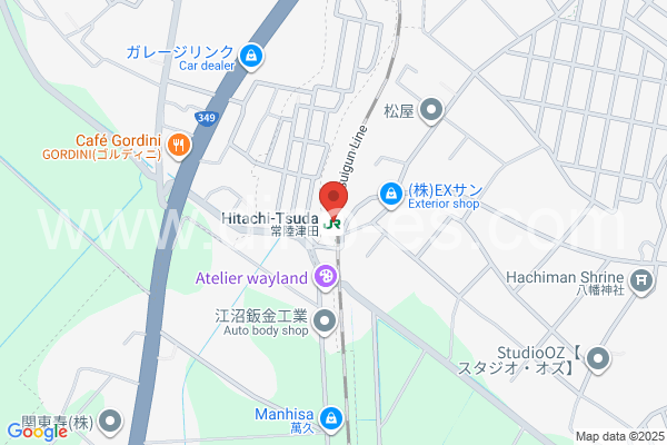 常陸津田メンズエステの地図です。map of Hitachi-Tsuda station where spa and massage salons are located