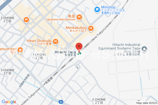 常陸多賀メンズエステの地図です。map of Hitachi-Taga station where spa and massage salons are located