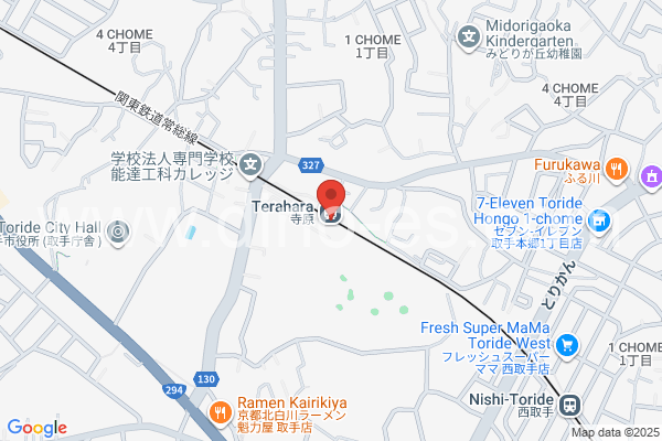 寺原メンズエステの地図です。map of Terahara station where spa and massage salons are located