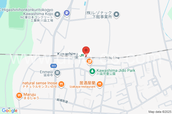 川島メンズエステの地図です。map of Kawashima station where spa and massage salons are located