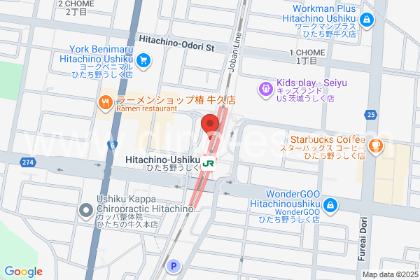 ひたち野うしくメンズエステの地図です。map of Hitachino-Ushiku station where spa and massage salons are located