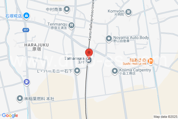 玉村メンズエステの地図です。map of Tamamura station where spa and massage salons are located