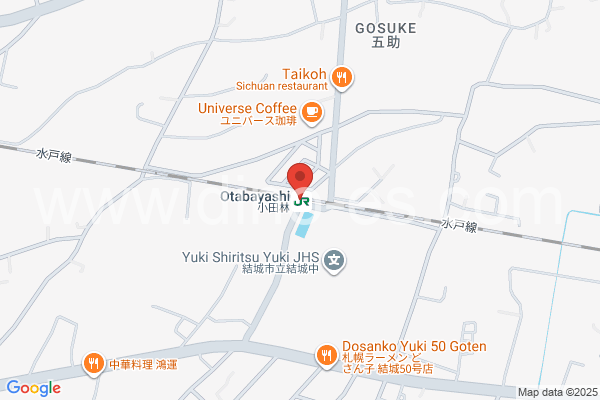 小田林メンズエステの地図です。map of Otabayashi station where spa and massage salons are located