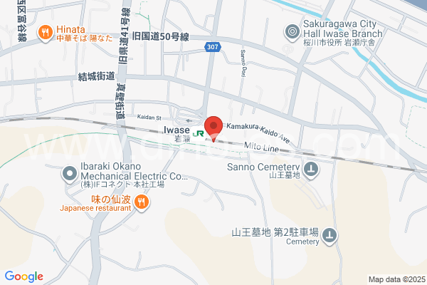 岩瀬メンズエステの地図です。map of Iwase station where spa and massage salons are located