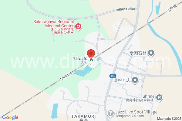 大和(茨城)メンズエステの地図です。map of Yamato station where spa and massage salons are located