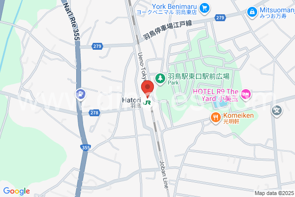 羽鳥メンズエステの地図です。map of Hatori station where spa and massage salons are located