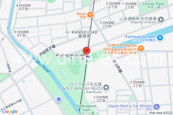 荒子川公園メンズエステの地図です。map of Arakogawakōen station where spa and massage salons are located