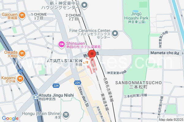 熱田メンズエステの地図です。map of Atsuta station where spa and massage salons are located