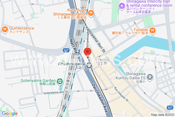 北品川メンズエステの地図です。map of Kita-Shinagawa station where spa and massage salons are located