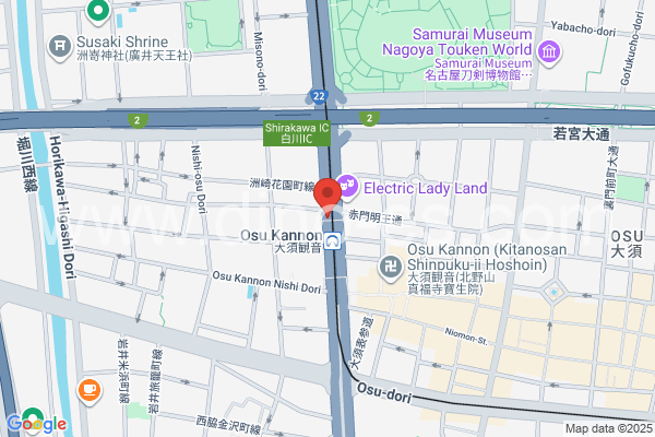 大須観音メンズエステの地図です。map of Ōsukannon station where spa and massage salons are located