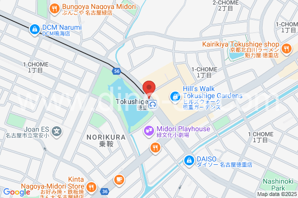 徳重メンズエステの地図です。map of Tokushige station where spa and massage salons are located