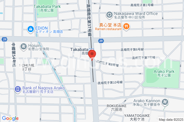高畑メンズエステの地図です。map of Takabata station where spa and massage salons are located