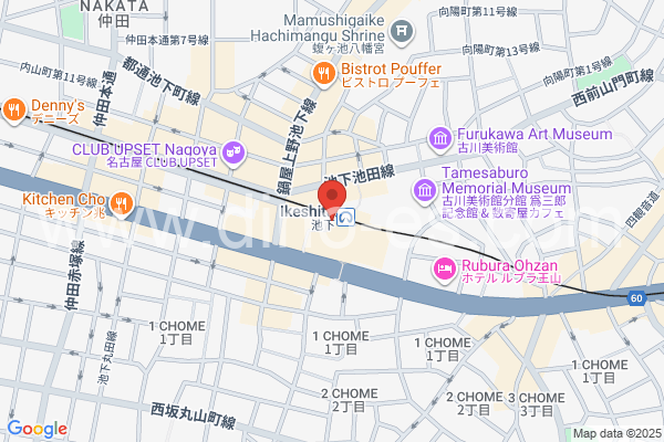 池下メンズエステの地図です。map of Ikeshita station where spa and massage salons are located