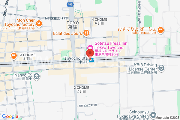東陽町メンズエステの地図です。map of Tōyōchō station where spa and massage salons are located