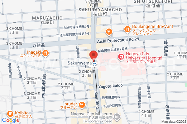 桜山メンズエステの地図です。map of Sakurayama station where spa and massage salons are located