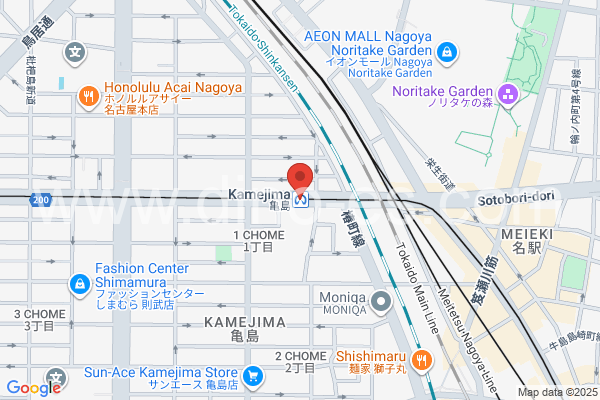 亀島メンズエステの地図です。map of Kamejima station where spa and massage salons are located