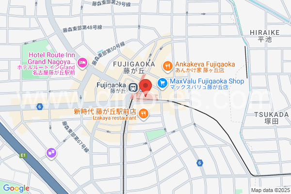 藤が丘(愛知)メンズエステの地図です。map of Fujigaoka station where spa and massage salons are located