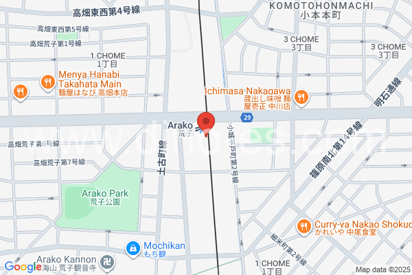 荒子メンズエステの地図です。map of Arako station where spa and massage salons are located