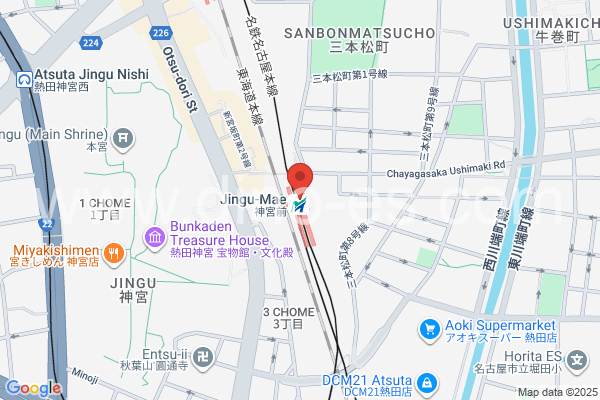 神宮前メンズエステの地図です。map of Jingū-mae station where spa and massage salons are located