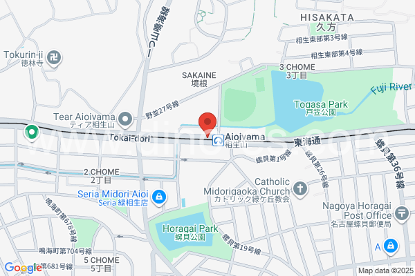 相生山メンズエステの地図です。map of Aioiyama station where spa and massage salons are located