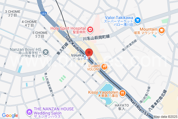 いりなかメンズエステの地図です。map of Irinaka station where spa and massage salons are located