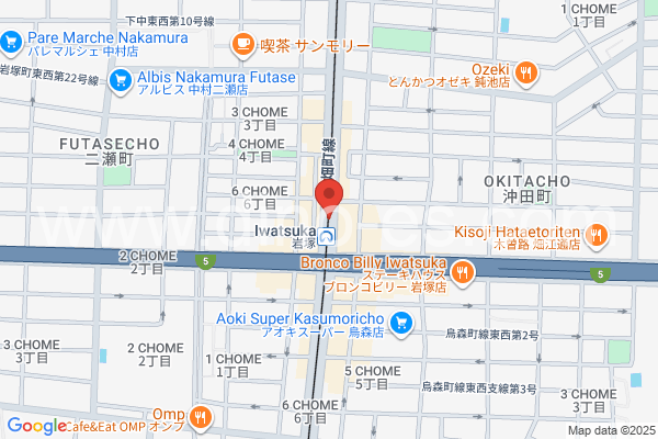 岩塚メンズエステの地図です。map of Iwatsuka station where spa and massage salons are located