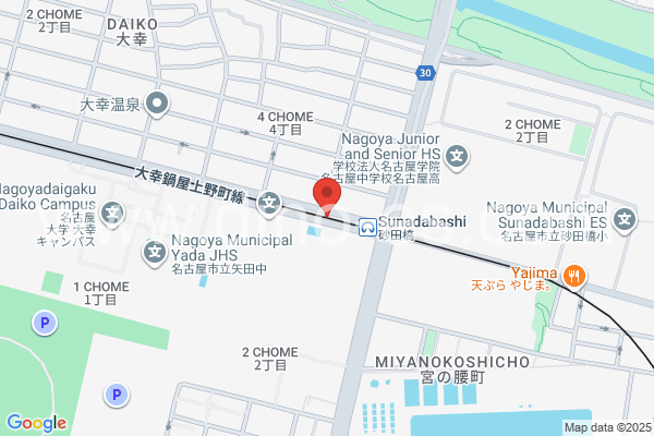 砂田橋メンズエステの地図です。map of Sunadabashi station where spa and massage salons are located