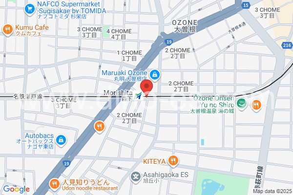 森下(愛知)メンズエステの地図です。map of Morishita station where spa and massage salons are located