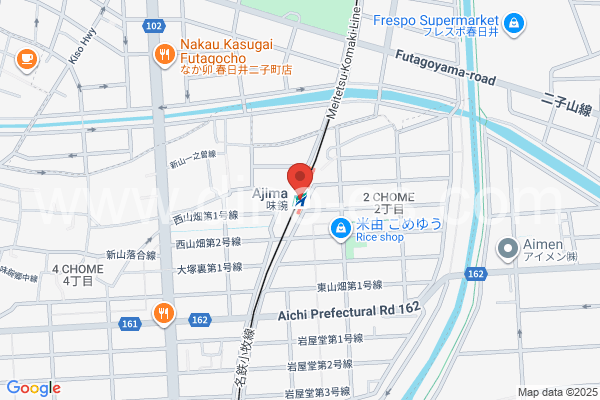 味鋺メンズエステの地図です。map of Ajima station where spa and massage salons are located