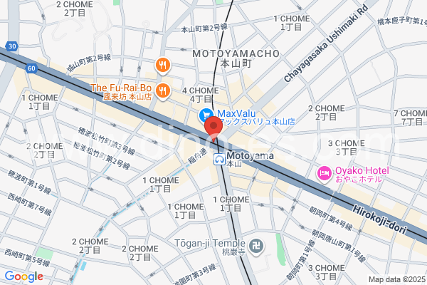 本山(愛知)メンズエステの地図です。map of Motoyama station where spa and massage salons are located