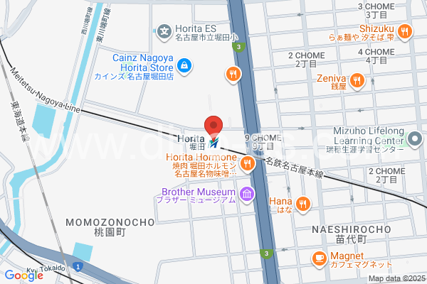 堀田(名古屋市営)メンズエステの地図です。map of Horita station where spa and massage salons are located