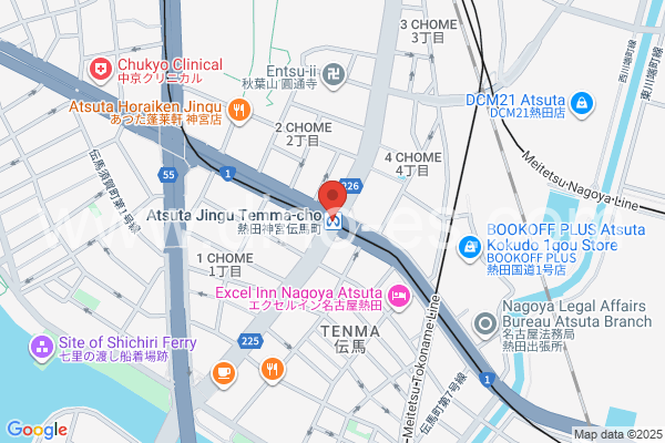 伝馬町メンズエステの地図です。map of Temmachō station where spa and massage salons are located