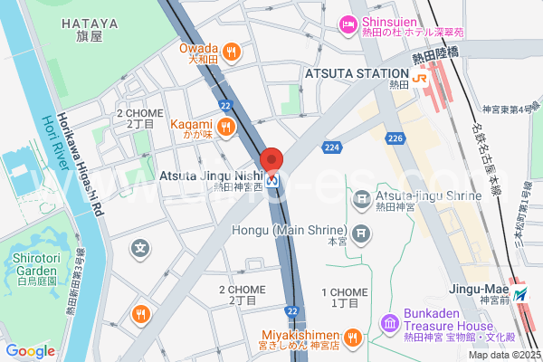 神宮西メンズエステの地図です。map of Jingūnishi station where spa and massage salons are located