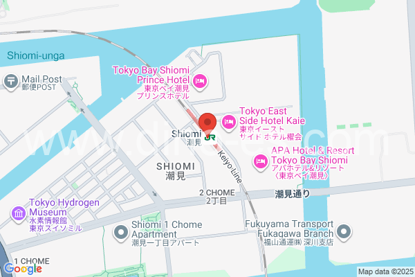 潮見メンズエステの地図です。map of Shiomi station where spa and massage salons are located