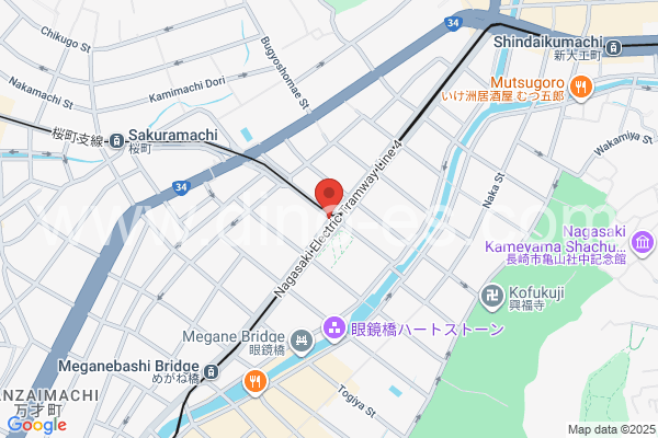 市役所メンズエステの地図です。map of Shiyakusho station where spa and massage salons are located