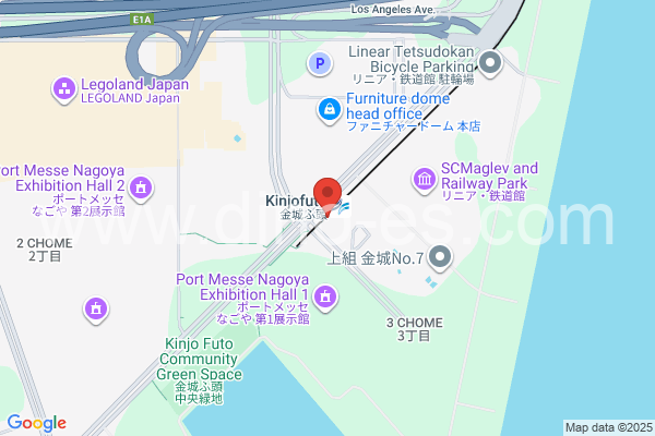 金城ふ頭メンズエステの地図です。map of Kinjō-futō station where spa and massage salons are located