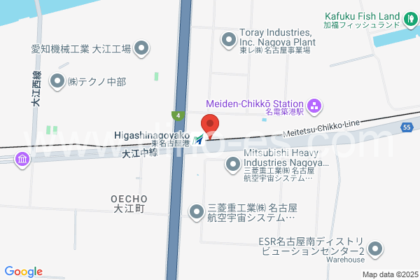 東名古屋港メンズエステの地図です。map of Higashi-Nagoyakō station where spa and massage salons are located