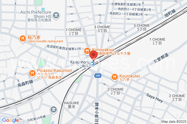 烏森メンズエステの地図です。map of Kasumori station where spa and massage salons are located