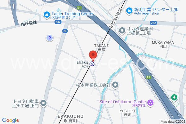 永覚メンズエステの地図です。map of Ekaku station where spa and massage salons are located