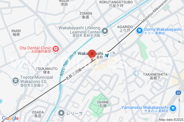 若林(愛知)メンズエステの地図です。map of Wakabayashi station where spa and massage salons are located