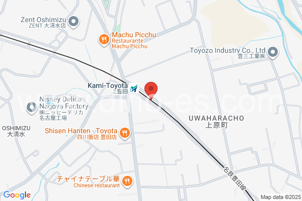 上豊田メンズエステの地図です。map of Kami-Toyota station where spa and massage salons are located