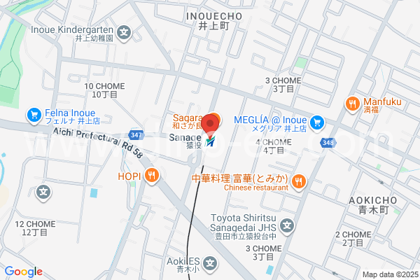 猿投メンズエステの地図です。map of Sanage station where spa and massage salons are located