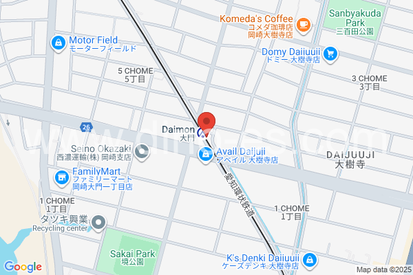 大門(愛知)メンズエステの地図です。map of Daimon station where spa and massage salons are located