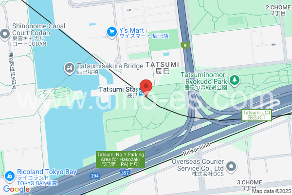 辰巳メンズエステの地図です。map of Tatsumi station where spa and massage salons are located