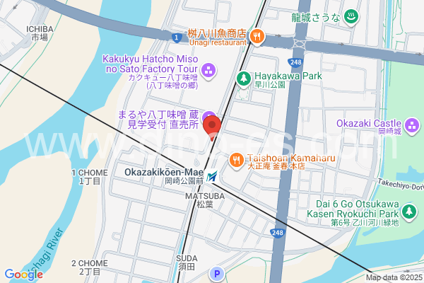 中岡崎メンズエステの地図です。map of Naka-Okazaki station where spa and massage salons are located